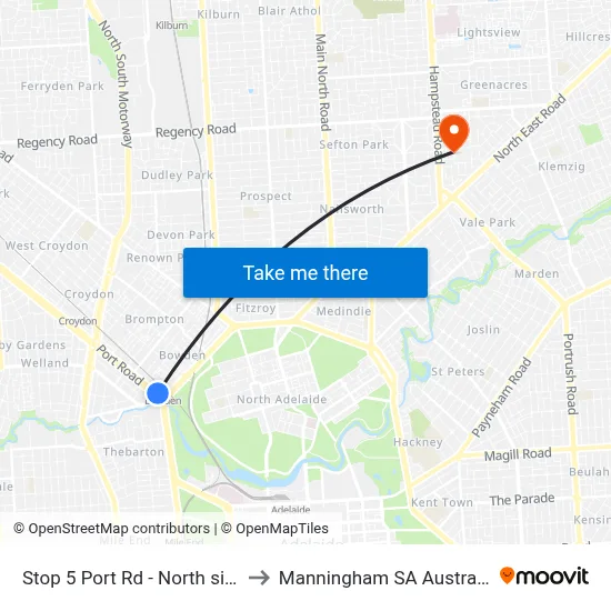 Stop 5 Port Rd - North side to Manningham SA Australia map