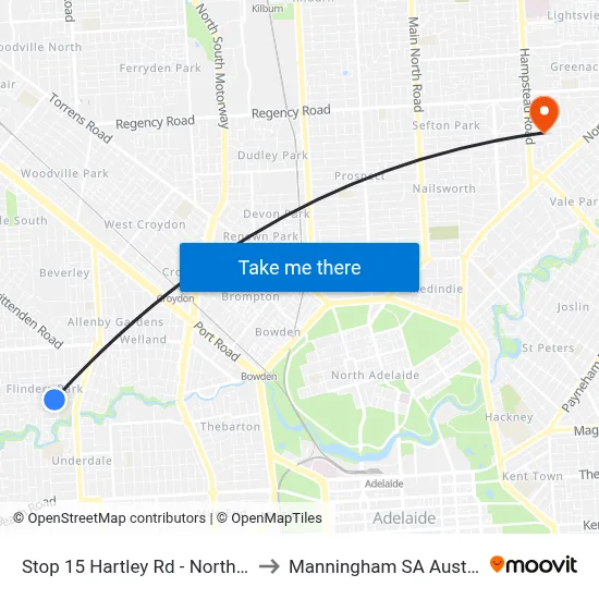 Stop 15 Hartley Rd - North side to Manningham SA Australia map
