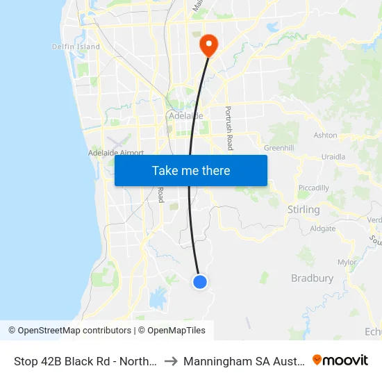 Stop 42B Black Rd - North side to Manningham SA Australia map
