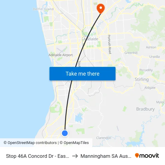 Stop 46A Concord Dr - East side to Manningham SA Australia map