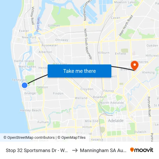 Stop 32 Sportsmans Dr - West side to Manningham SA Australia map