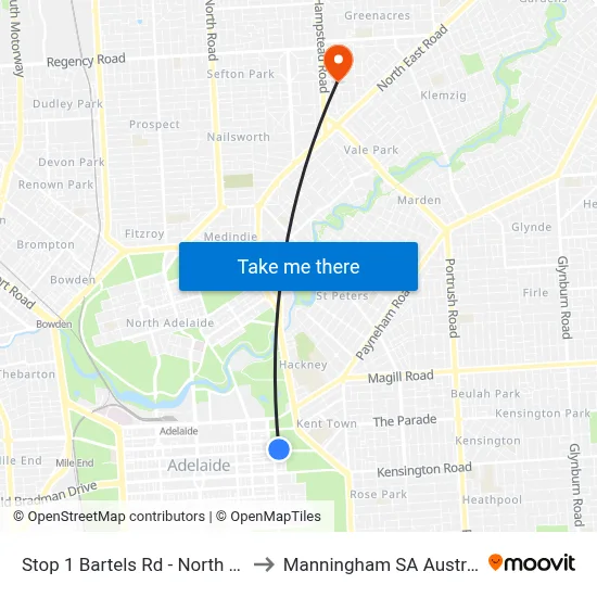 Stop 1 Bartels Rd - North side to Manningham SA Australia map