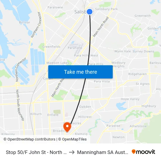 Stop 50/F John St - North side to Manningham SA Australia map