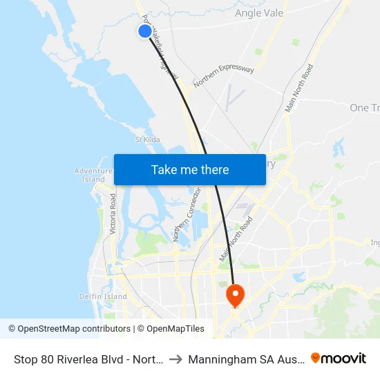 Stop 80 Riverlea Blvd - North side to Manningham SA Australia map