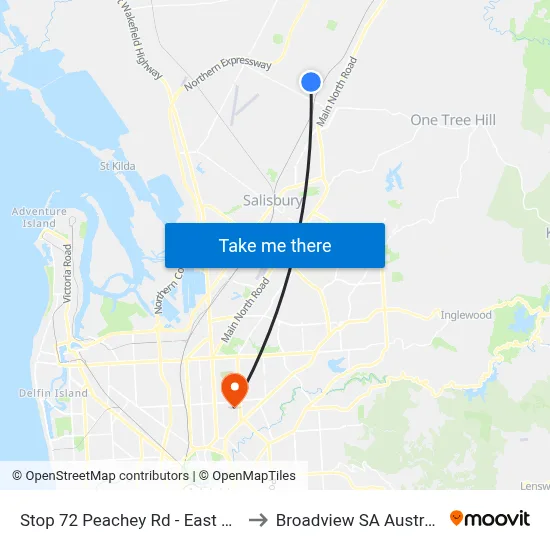Stop 72 Peachey Rd - East side to Broadview SA Australia map