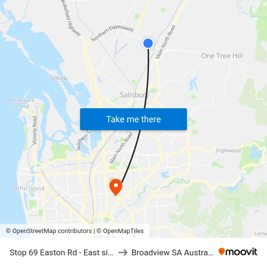 Stop 69 Easton Rd - East side to Broadview SA Australia map
