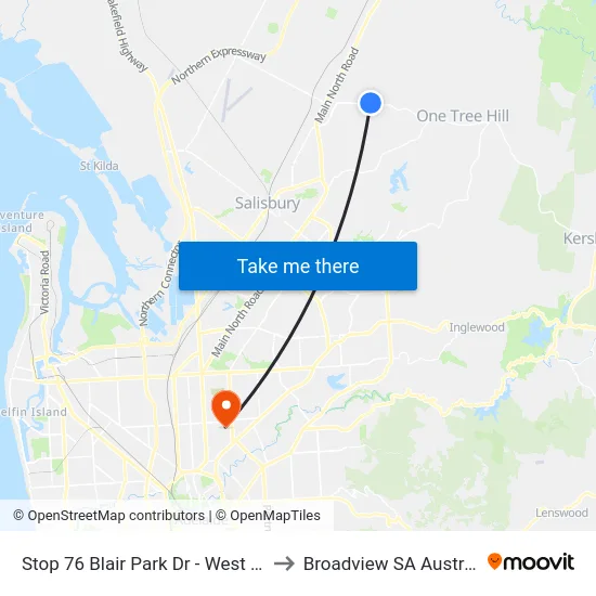 Stop 76 Blair Park Dr - West side to Broadview SA Australia map