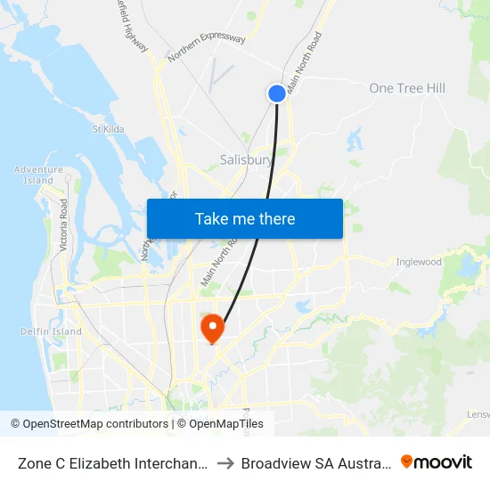 Zone C Elizabeth Interchange to Broadview SA Australia map