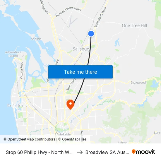Stop 60 Philip Hwy - North West side to Broadview SA Australia map
