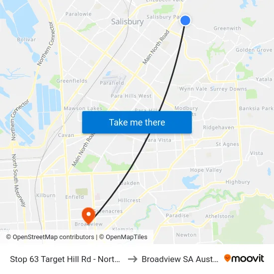 Stop 63 Target Hill Rd - North side to Broadview SA Australia map