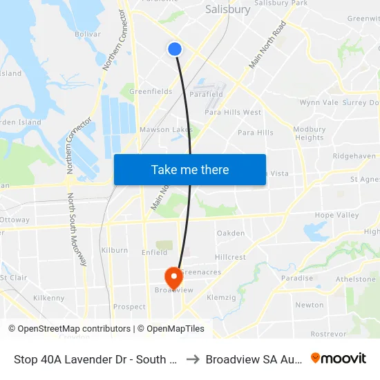 Stop 40A Lavender Dr - South East side to Broadview SA Australia map