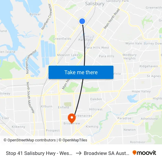 Stop 41 Salisbury Hwy - West side to Broadview SA Australia map