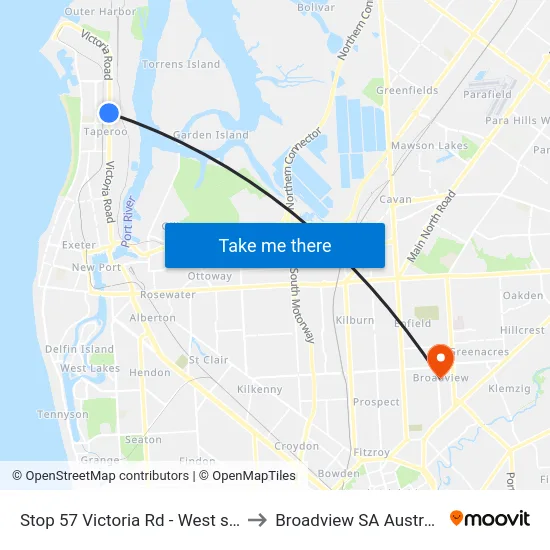 Stop 57 Victoria Rd - West side to Broadview SA Australia map