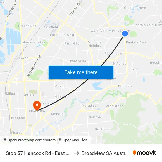 Stop 57 Hancock Rd - East side to Broadview SA Australia map