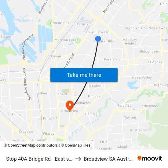 Stop 40A Bridge Rd - East side to Broadview SA Australia map