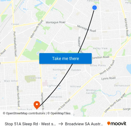 Stop 51A Sleep Rd - West side to Broadview SA Australia map