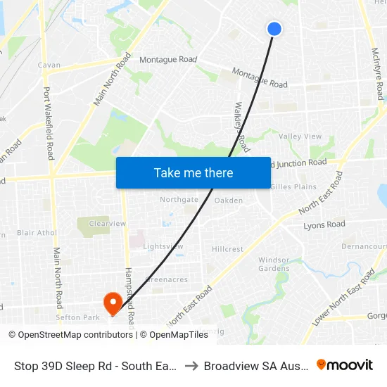 Stop 39D Sleep Rd - South East side to Broadview SA Australia map