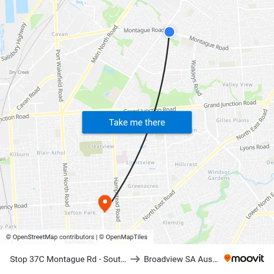 Stop 37C Montague Rd - South side to Broadview SA Australia map