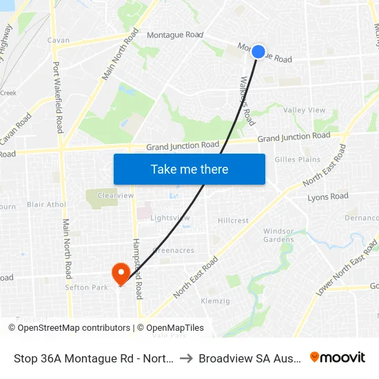 Stop 36A Montague Rd - North side to Broadview SA Australia map