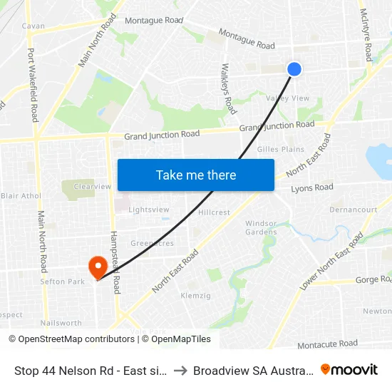 Stop 44 Nelson Rd - East side to Broadview SA Australia map
