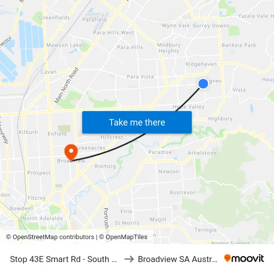 Stop 43E Smart Rd - South side to Broadview SA Australia map