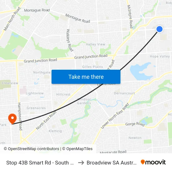 Stop 43B Smart Rd - South side to Broadview SA Australia map