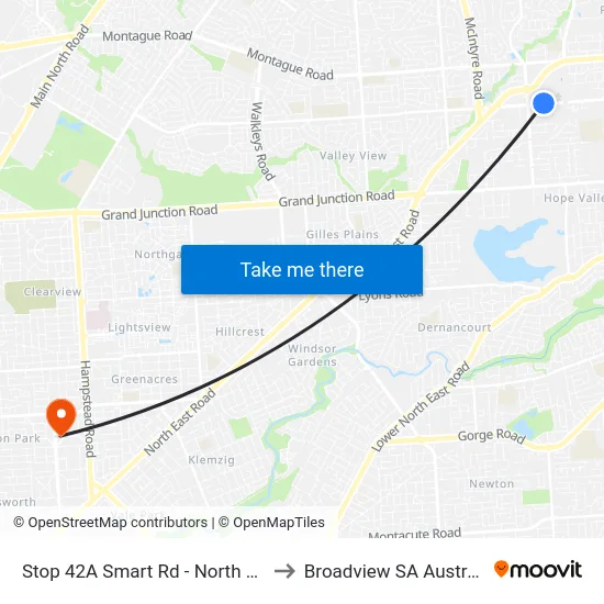 Stop 42A Smart Rd - North side to Broadview SA Australia map