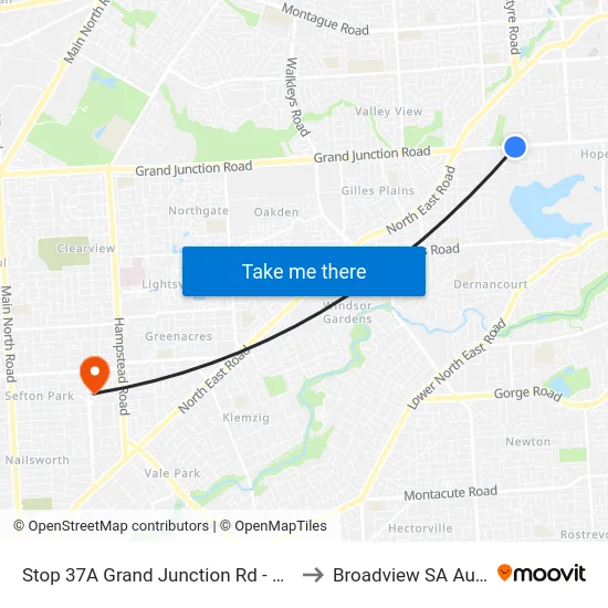 Stop 37A Grand Junction Rd - South side to Broadview SA Australia map