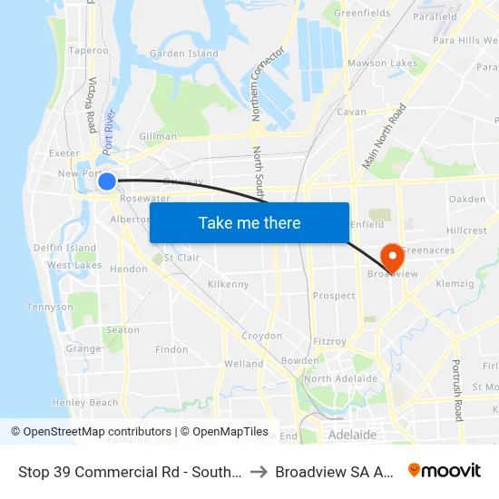Stop 39 Commercial Rd - South West side to Broadview SA Australia map