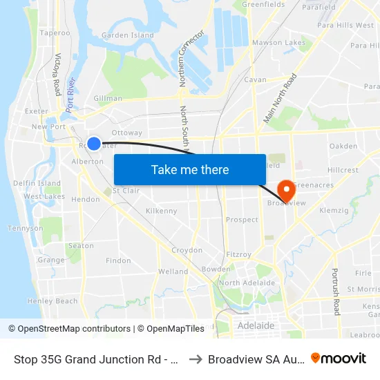 Stop 35G Grand Junction Rd - South side to Broadview SA Australia map