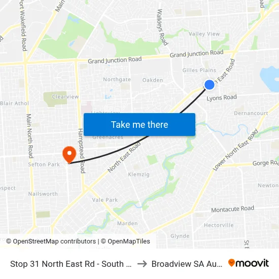 Stop 31 North East Rd - South East side to Broadview SA Australia map