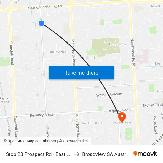 Stop 23 Prospect Rd - East side to Broadview SA Australia map