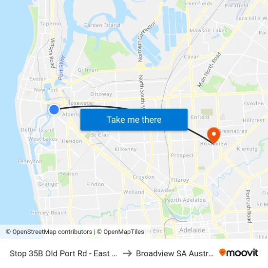 Stop 35B Old Port Rd - East side to Broadview SA Australia map
