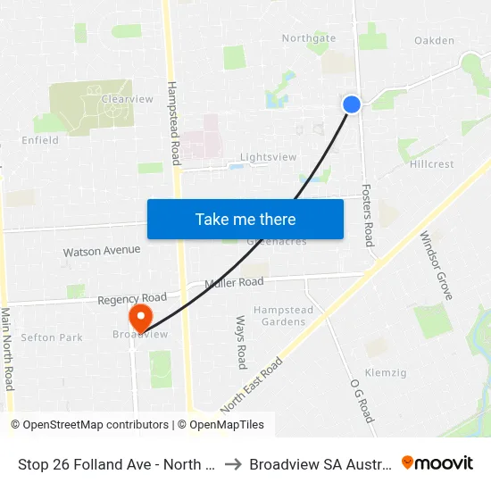 Stop 26 Folland Ave - North side to Broadview SA Australia map
