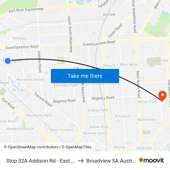 Stop 32A Addison Rd - East side to Broadview SA Australia map