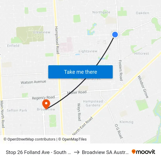 Stop 26 Folland Ave - South side to Broadview SA Australia map