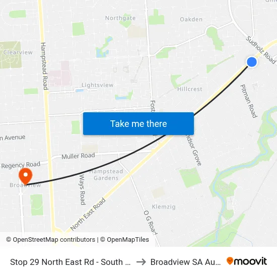 Stop 29 North East Rd - South East side to Broadview SA Australia map