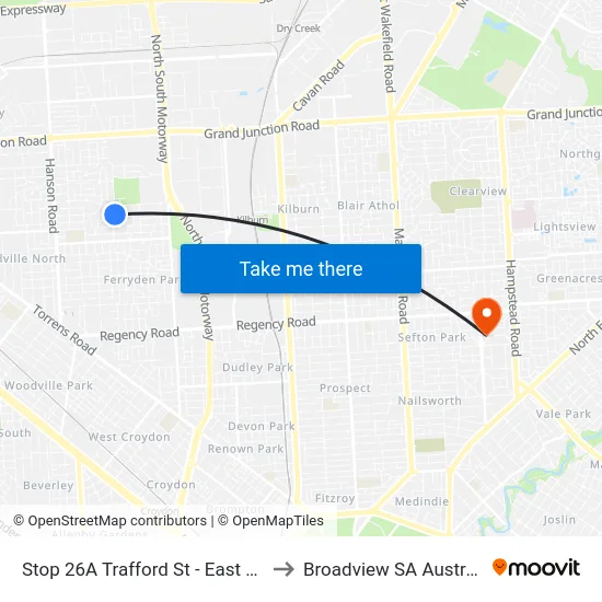 Stop 26A Trafford St - East side to Broadview SA Australia map