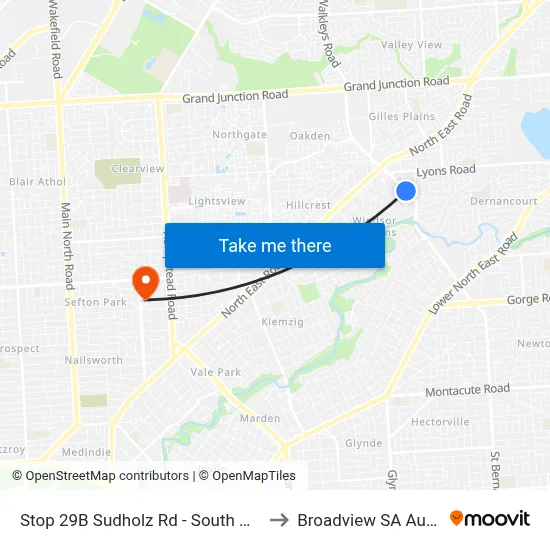 Stop 29B Sudholz Rd - South West side to Broadview SA Australia map