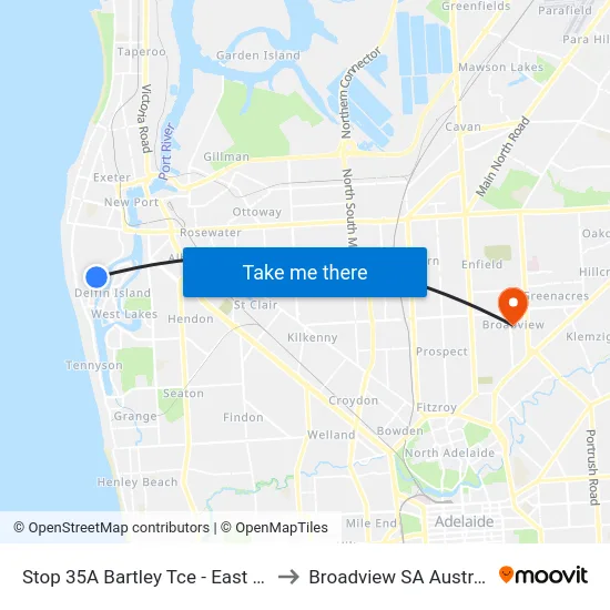 Stop 35A Bartley Tce - East side to Broadview SA Australia map