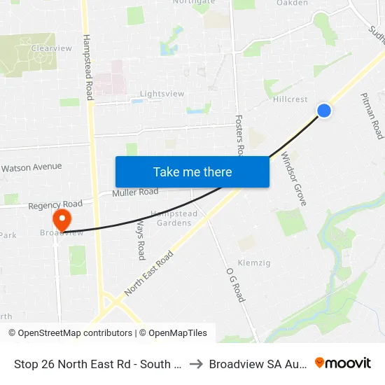 Stop 26 North East Rd - South East side to Broadview SA Australia map