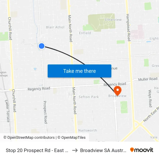 Stop 20 Prospect Rd - East side to Broadview SA Australia map