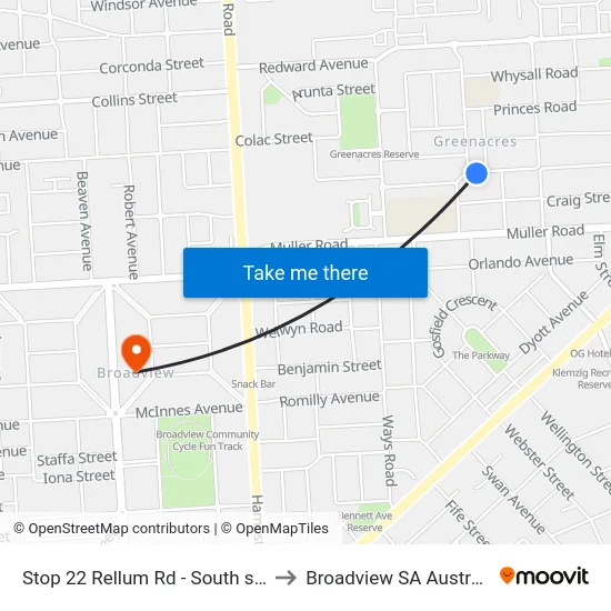 Stop 22 Rellum Rd - South side to Broadview SA Australia map
