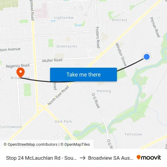 Stop 24 McLauchlan Rd - South side to Broadview SA Australia map