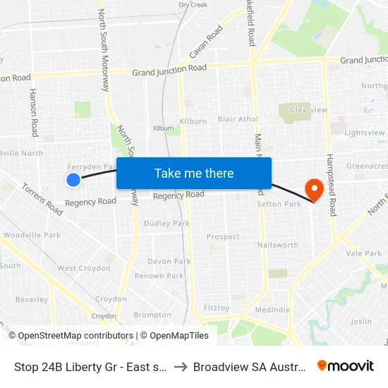 Stop 24B Liberty Gr - East side to Broadview SA Australia map