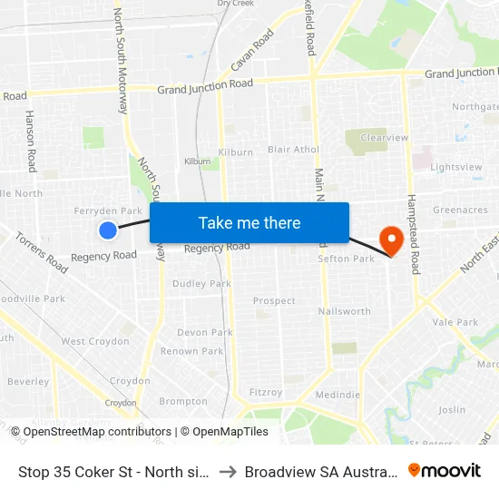 Stop 35 Coker St - North side to Broadview SA Australia map
