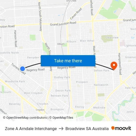 Zone A Arndale Interchange to Broadview SA Australia map