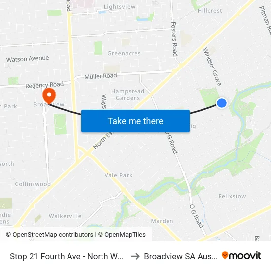 Stop 21 Fourth Ave - North West side to Broadview SA Australia map
