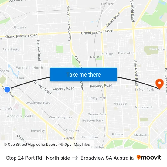 Stop 24 Port Rd - North side to Broadview SA Australia map