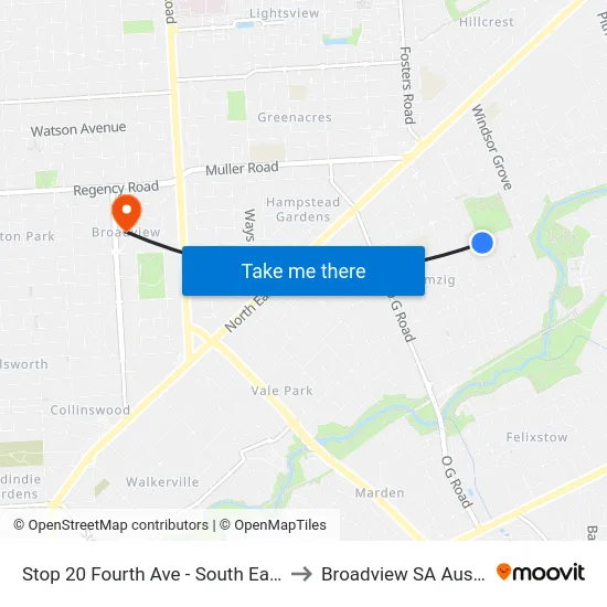 Stop 20 Fourth Ave - South East side to Broadview SA Australia map